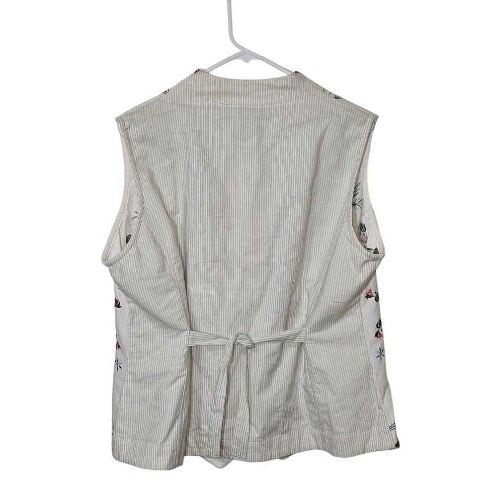 Twiggy London Embroidered Vest Pristine Condition Button Up Tie Back Womens XL - Picture 6 of 7